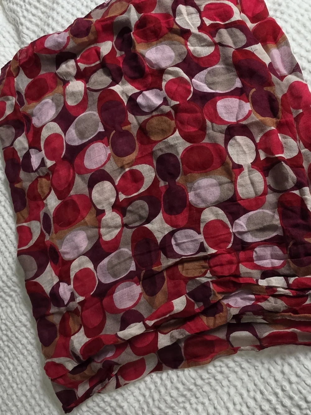 Coach Red Multi-Spot Infinity Scarf - Picture 3 of 6